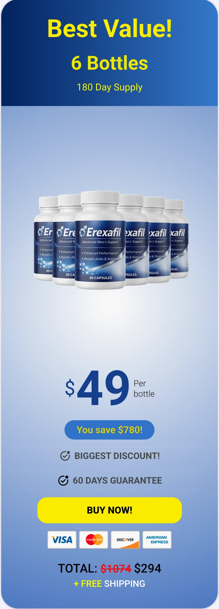 Erexafil 6 bottles